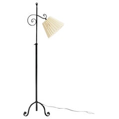 Schwedische Designerin, Stehlampe, Eisen, Stoff, Schweden, 1940er Jahre