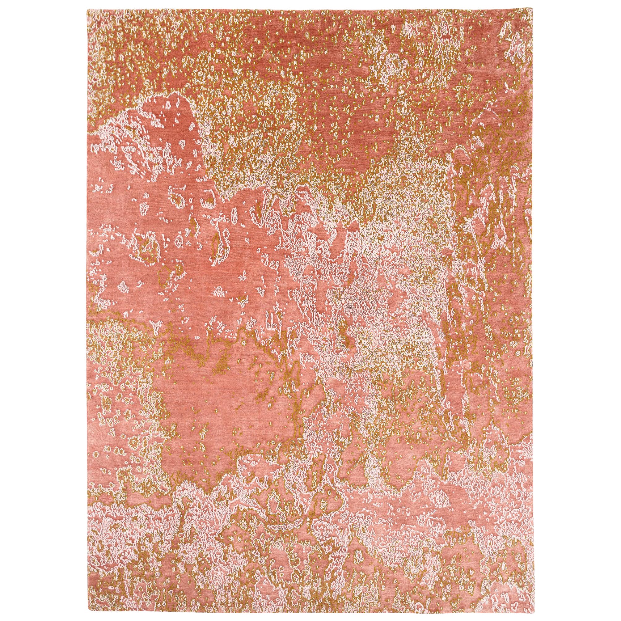 Contemporary Abstract Oceanic Modern Area Rug Aquarium Pink by Joseph Carini