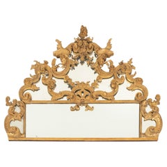 Antique Italian Giltwood Rectangular Mirror,  Late 18th Century