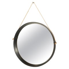 Vintage Round Mirror Framed in Metal
