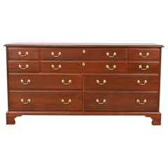 Henkel Harris Georgian Solid Mahogany Ten-Drawer Dresser or Credenza, Refinished