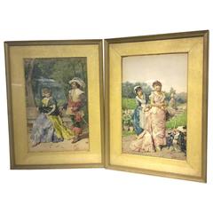 Filippo Indoni, Pair of Watercolors