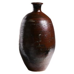 David Leach, Steingut-Vase mit Flaschenhalsausschnitt