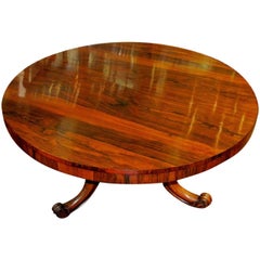 19th Century English William IV Rosewood Circular Table