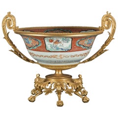Japanese Porcelain with French Bronze D'ore Mounts Centerpiece