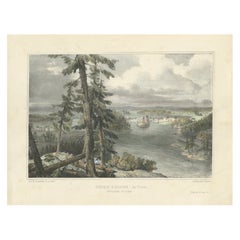 Union-Brücke: By-Town, Ottawa River" - Handkolorierte Lithographie aus dem 19.