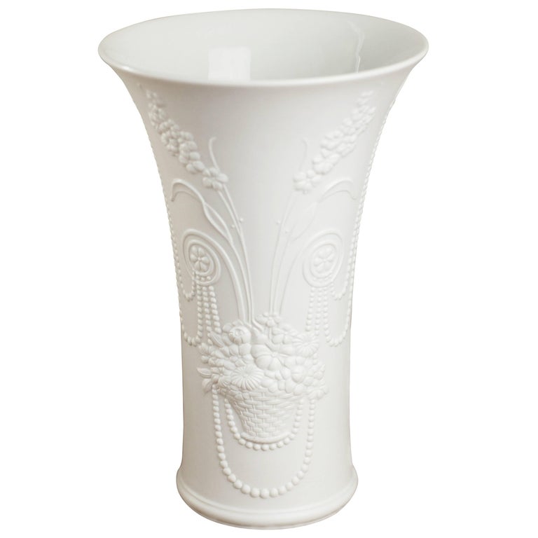 Tall Contemporary White Bisque Porcelain Vase by Manfred Frey for Kaiser  Germany at 1stDibs | kaiser germany porcelain