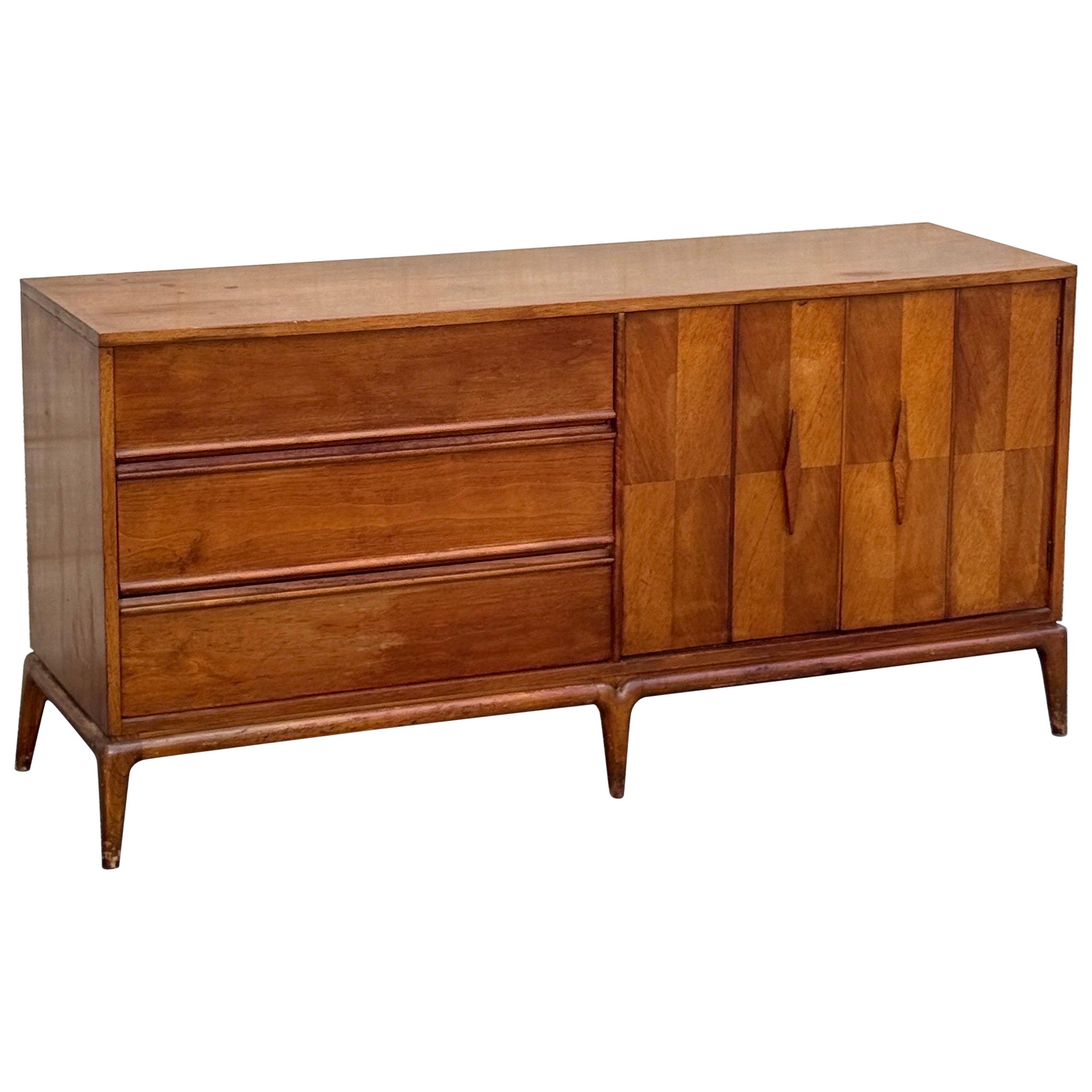 Mid Century Modern Walnut Credenza