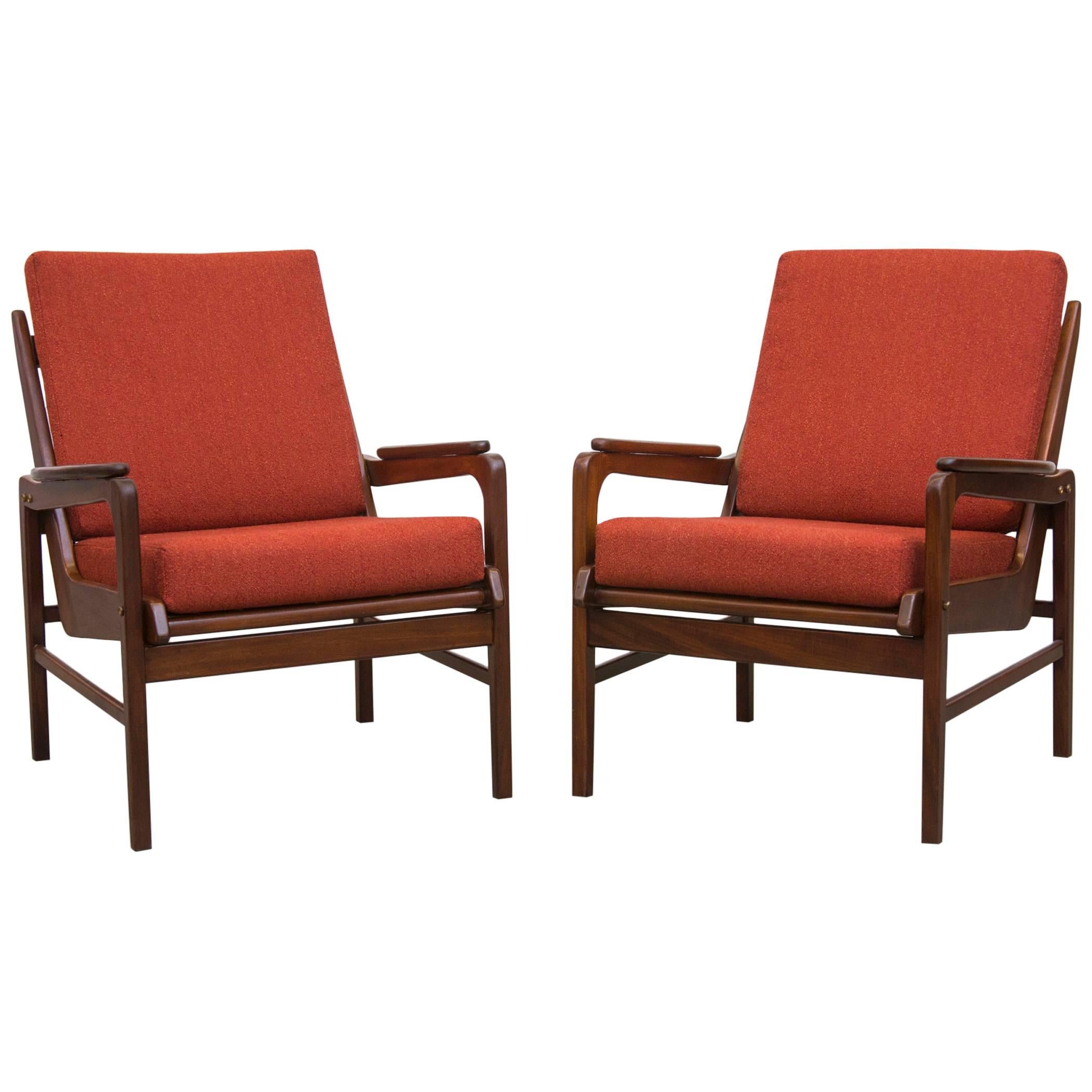 Pair of Low Teak Robert Parry 1950s Lounge Chairs
