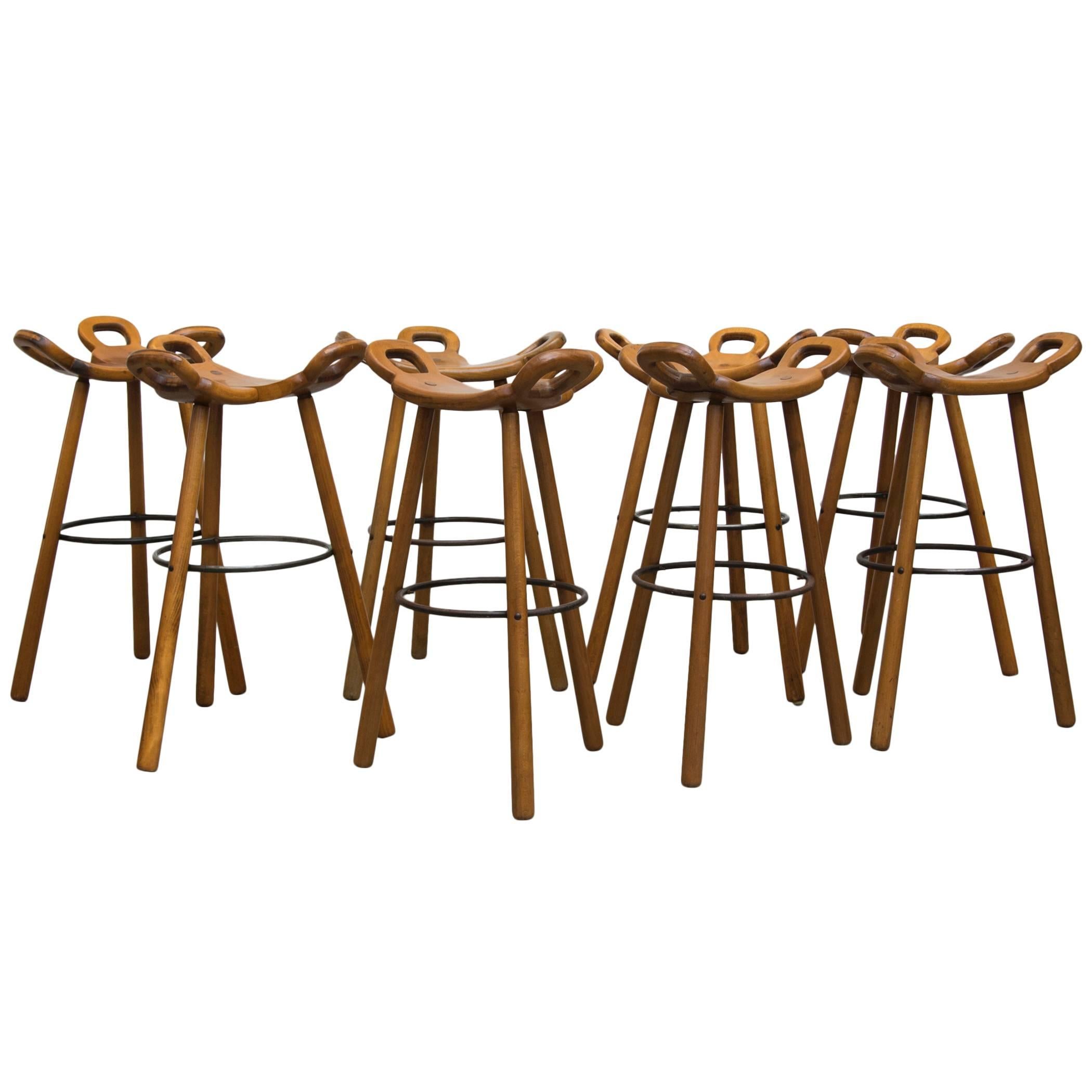 Sergio Rodrigues Style "Marbella" Bar Stools
