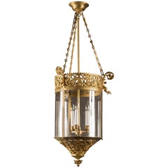19th Century French Reticulated Bronze Lantern