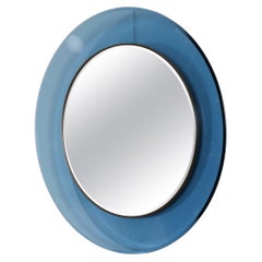 Max Ingrand, Fontana Arte espejo circular cristal cóncavo azul