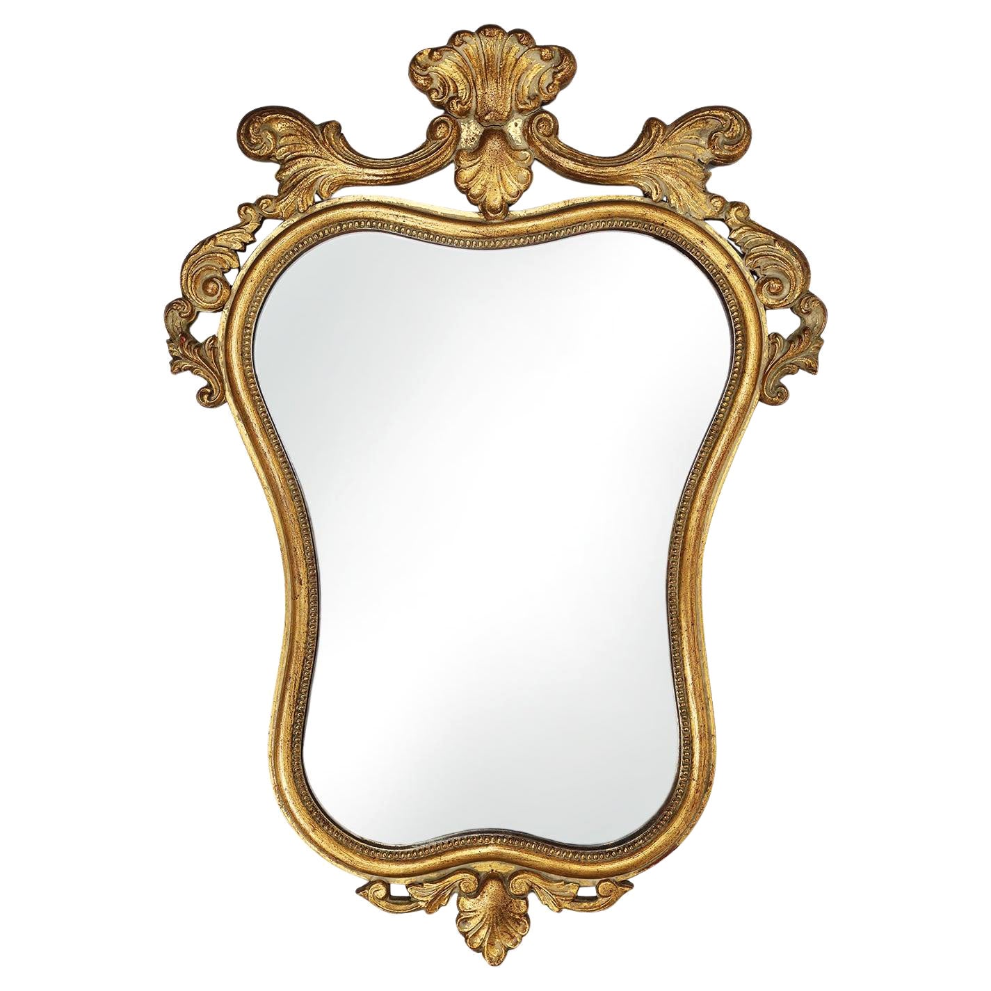 20th Century Belgian baroque mirror in gilded wood