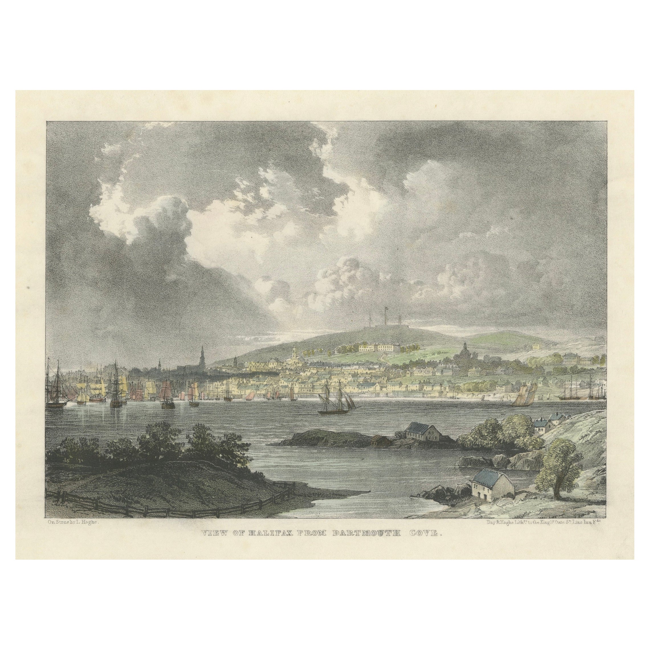 Panoramic View of Halifax from Dartmouth Cove – A Coastal Gem of 1828