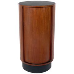 Tall Danish Modern Circular Bar Cabinet