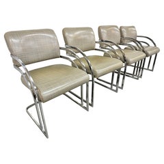 Mid-Century Modern Chrome Dining Chairs - Set of 4