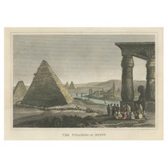 Timeless Majesty: The Pyramids of Egypt – A Rare 1828 Engraved Masterpiece