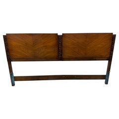 Mid-Century Modern United Tiki Walnut King Headboard