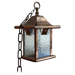 Antique Arts and Crafts Copper Lantern