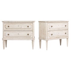 Pair of Large Italian Neoclassical Style Painted Bedside Commodes