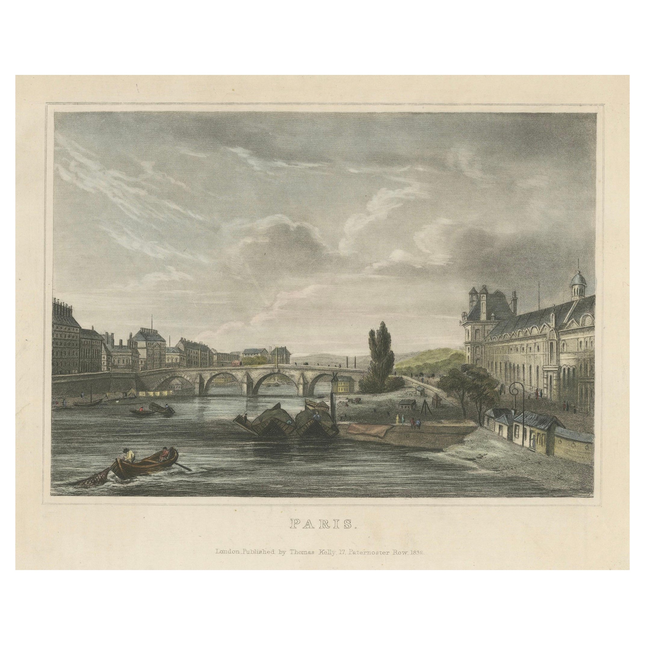 Romantic View of Paris – A Rare 1832 Engraving by Thomas Kelly