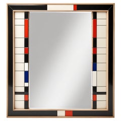 Miroir mural inspiré par De Stijl, fabriqué à la main par Artisanal