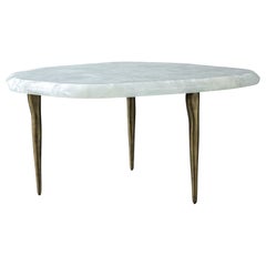 Table basse Floe III de DeMuro Das en quartz blanc et bronze massif
