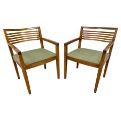 Vintage Knoll Ricchio Beech Wood Arm Chairs - Set of 2