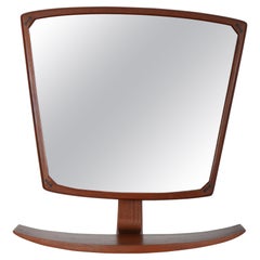 Mid-Century Scandinavian Teak wall mirror with shelf c1960