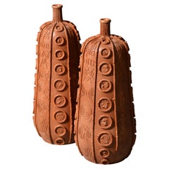Pair of Monumental Duca di Camastra Studio Floor Vases, 33.75"H