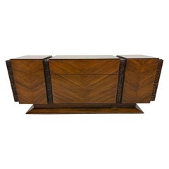 Mid-Century Modern United Tiki Nussbaum 9-Schubladen-Kombination