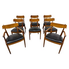 Sillas de Comedor Drexel Declaration Nogal Modernas de Mediados de Siglo - Lote de 8