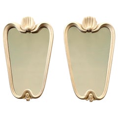 Italian 1940s Pair of Gesso Sculpted Mirrors