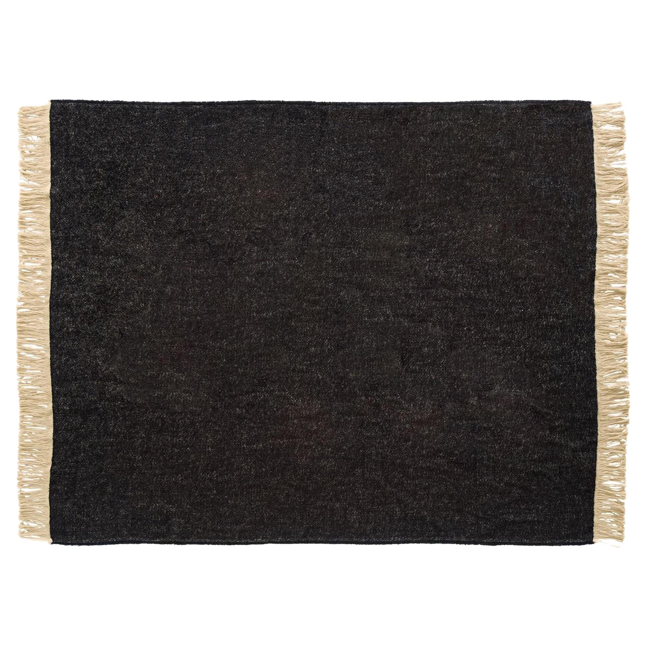 Black and Taupe Wool Throw
