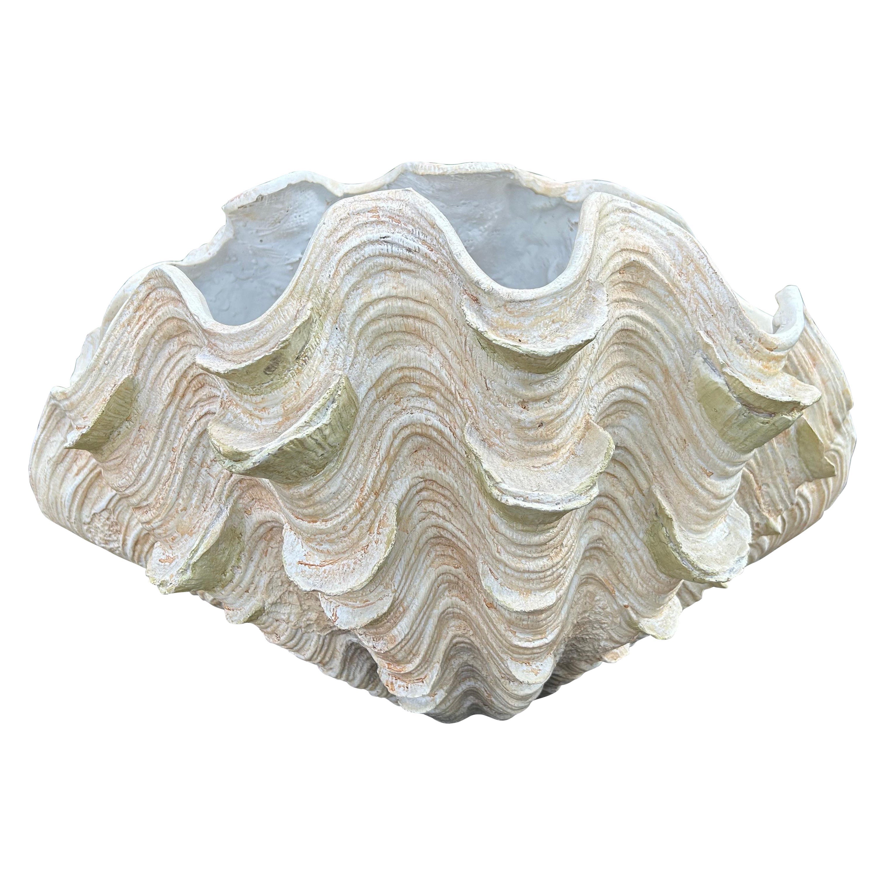 Mid Century Plaster Faux Clam Shell