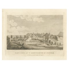 Puerta Este de St. Edmundsbury, Suffolk: 1780 Grabado de Richard Godfrey