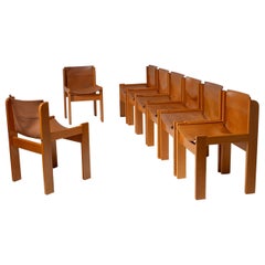"Solaris" Leather Chairs by Franco Vattolo for Ibisco, Italy, 1970s