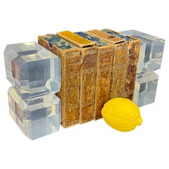 Paire de serre-livres en lucite biseautée Astrolite Mid-Century Modern