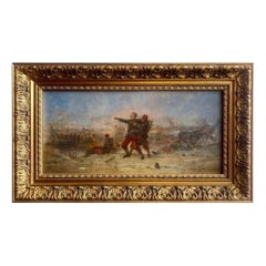 Battlefield Französische Infantry Prussians Krieg 1870 signiert Leon Ambroise Gauthier.