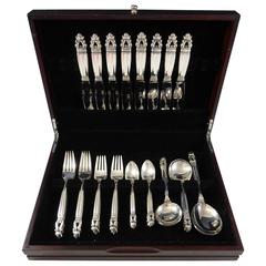 Acorn by Georg Jensen Sterling Silver Flatware Set for Eight Service 42 Pieces