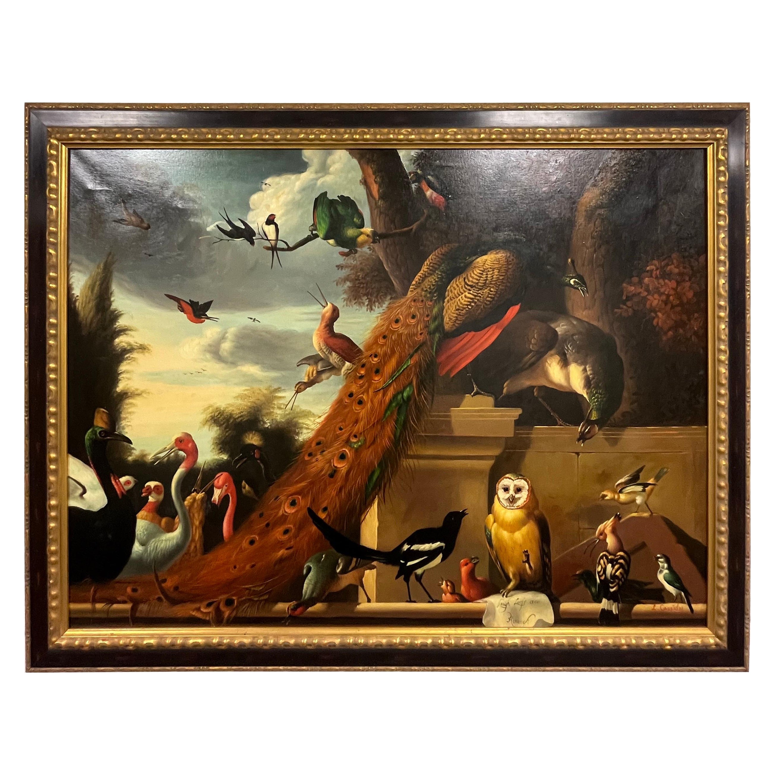 Large Still Life with Birds after Hondecoeter