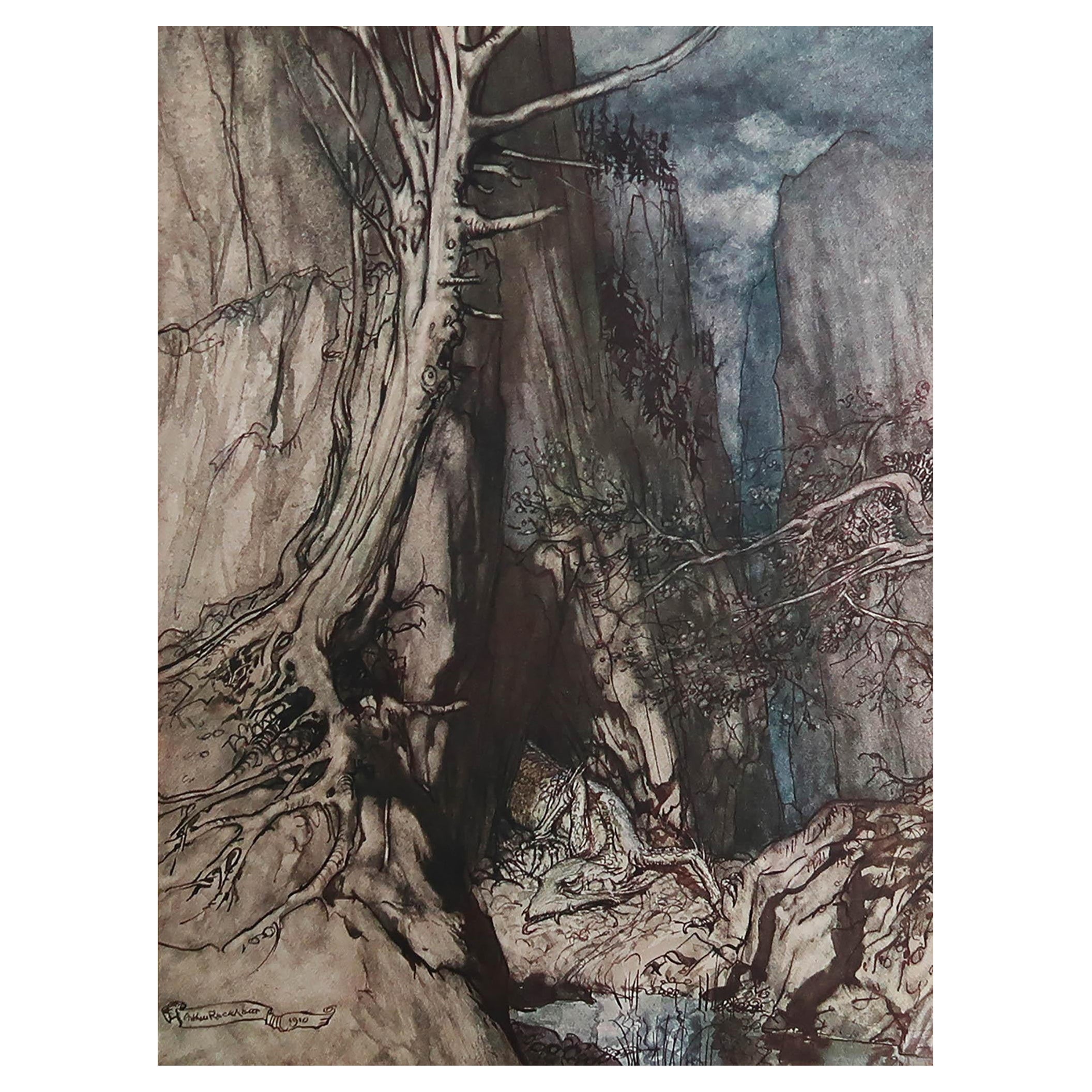 Original Vintage Print by Arthur Rackham, 1910.