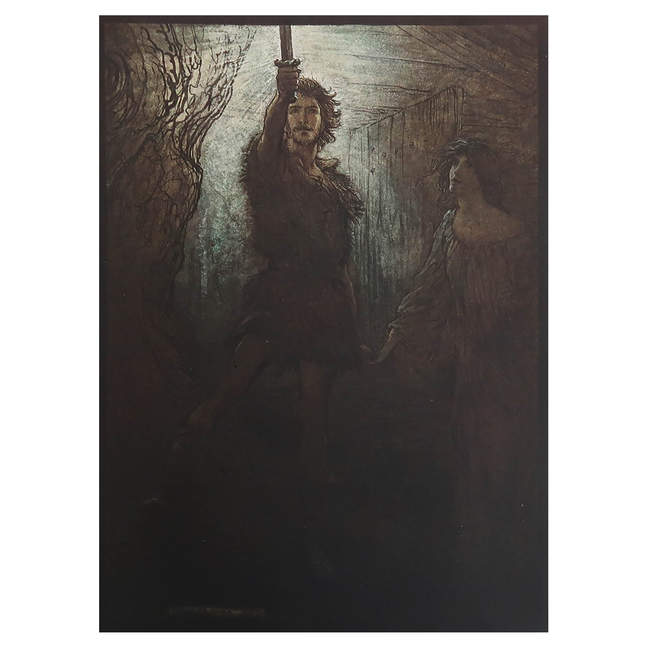 Stampa originale d'epoca di Arthur Rackham, 1910.
