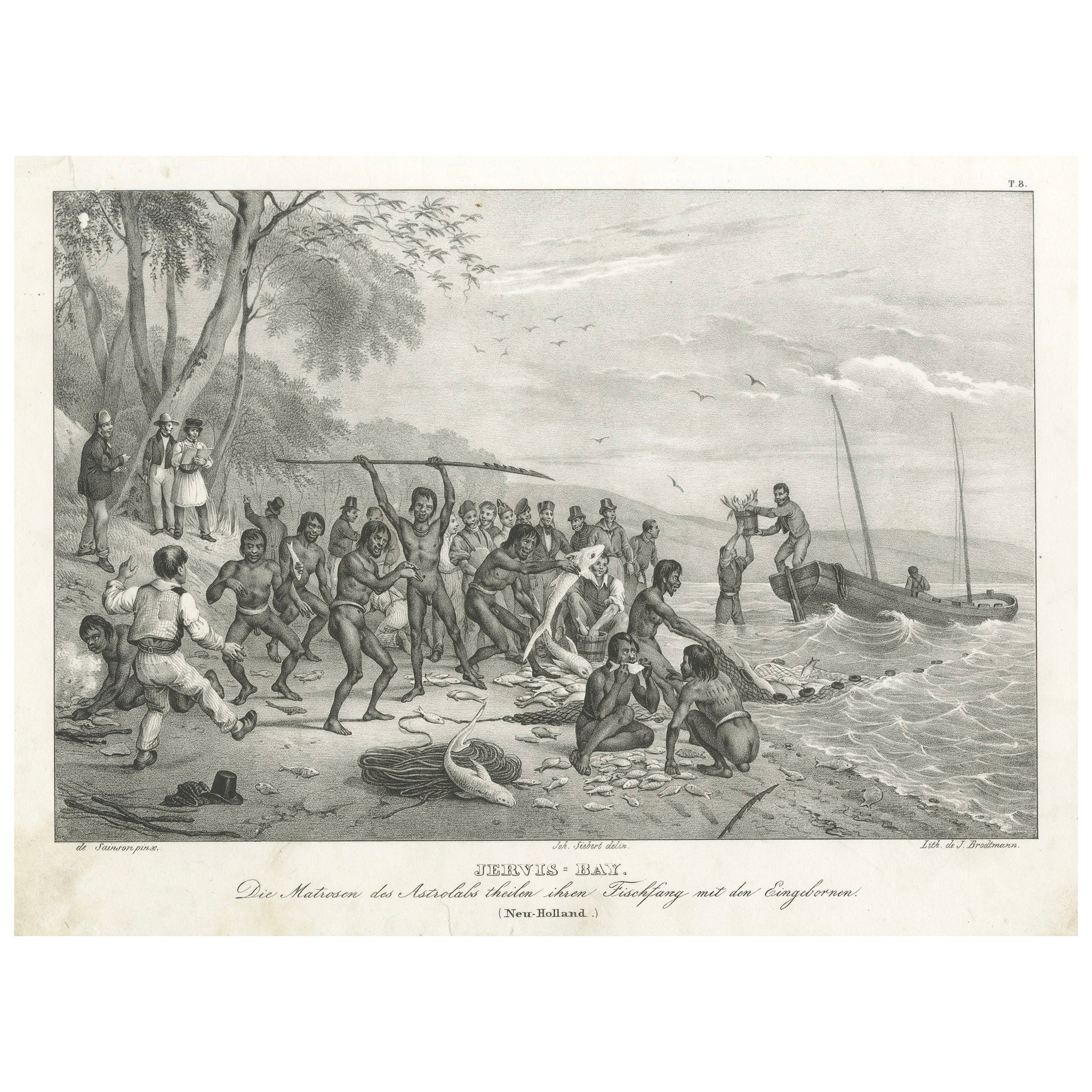 Fishing at Jervis Bay, Australia: Astrolabe Sailors and Indigenous People, 1836
