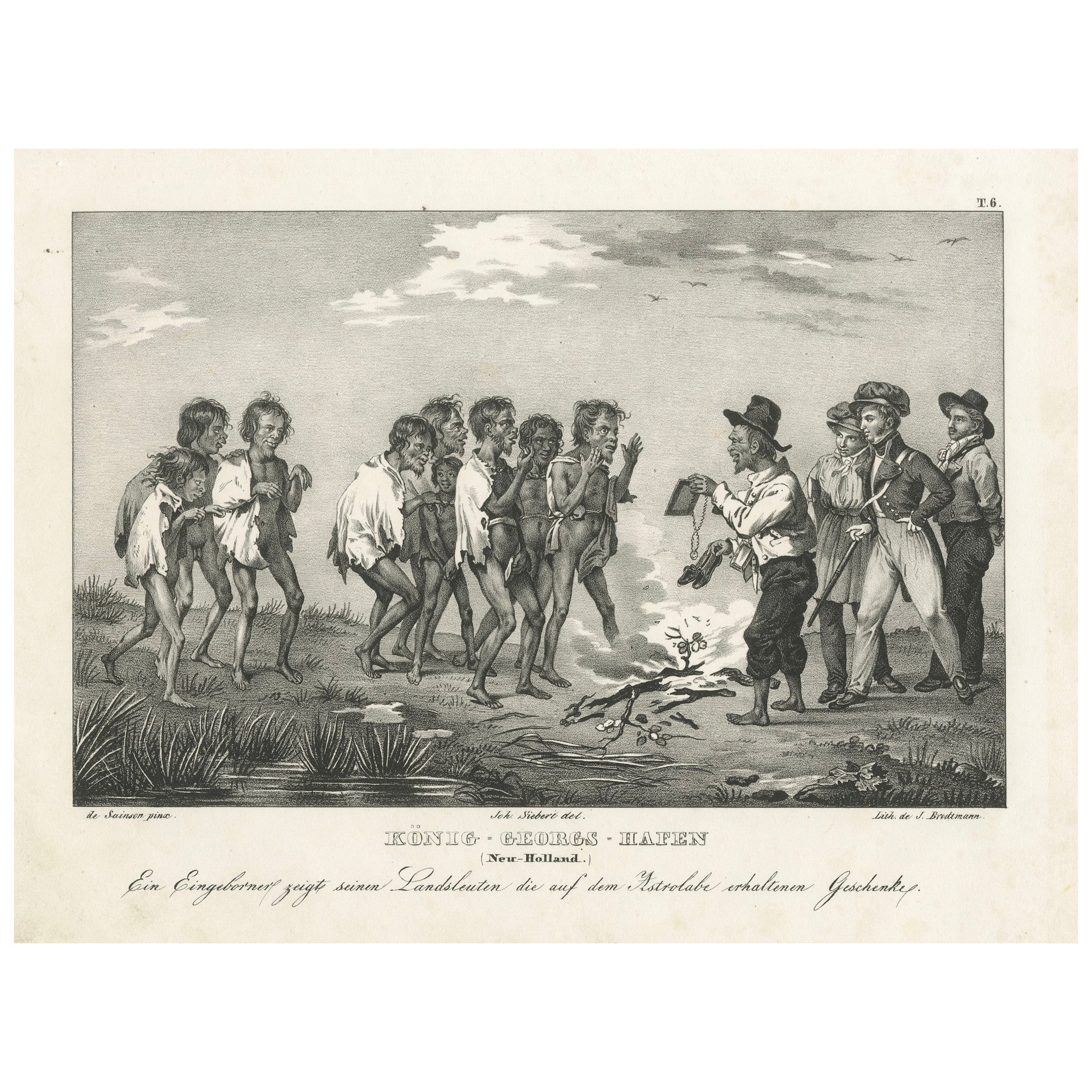 Sharing Astrolabe Gifts at King George's Harbour, New Holland (Australia), 1836