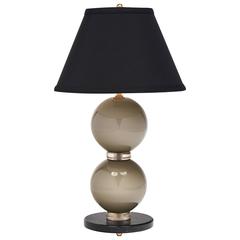 Single Steel Grey Murano Glass Table Lamp by R.Dona