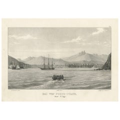 Ansicht der Bucht von Porto Praya, Insel St. Jago (Santiago, Kap Verde), um 1836
