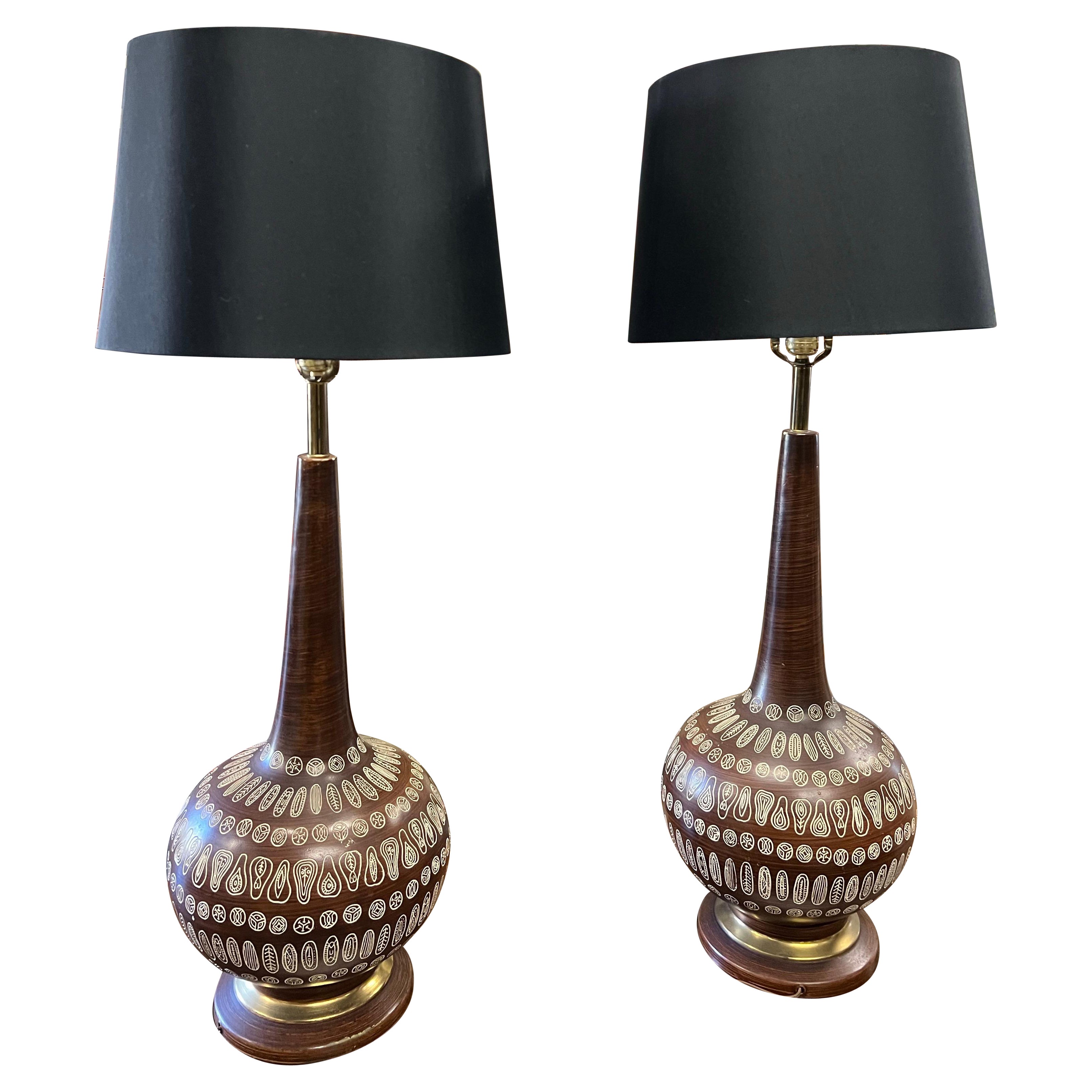 Coppia di lampade da tavolo in stile Bitossi degli anni '60