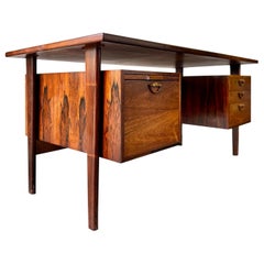 Rosewood Mid Century Danish Desk By Kai Kristensen