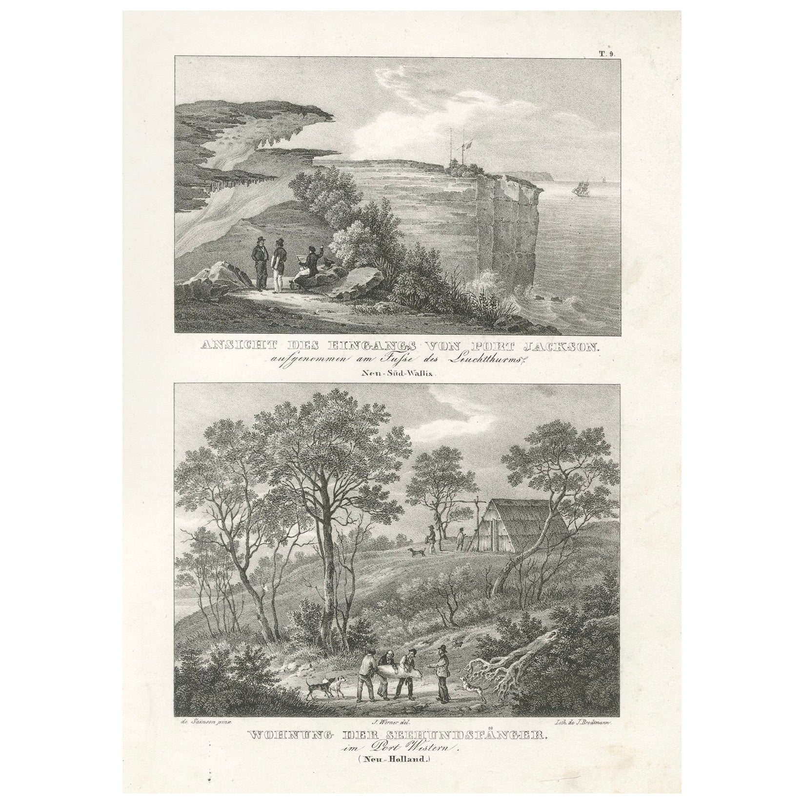 Views of Port Jackson and Seal Hunters' Dwelling, New Holland (New South Wales)